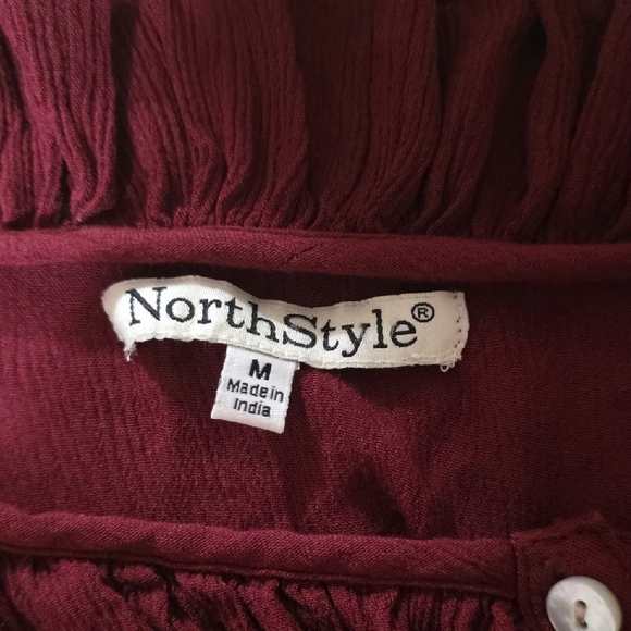 NorthStyle Maroon Ruffle Blouse - Picture 4 of 4